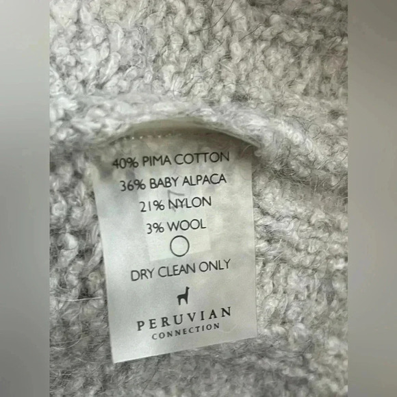 Peruvian Connection Baby Alpaca Oatmeal Cardigan Sweater Size XS - Picture 8 of 11